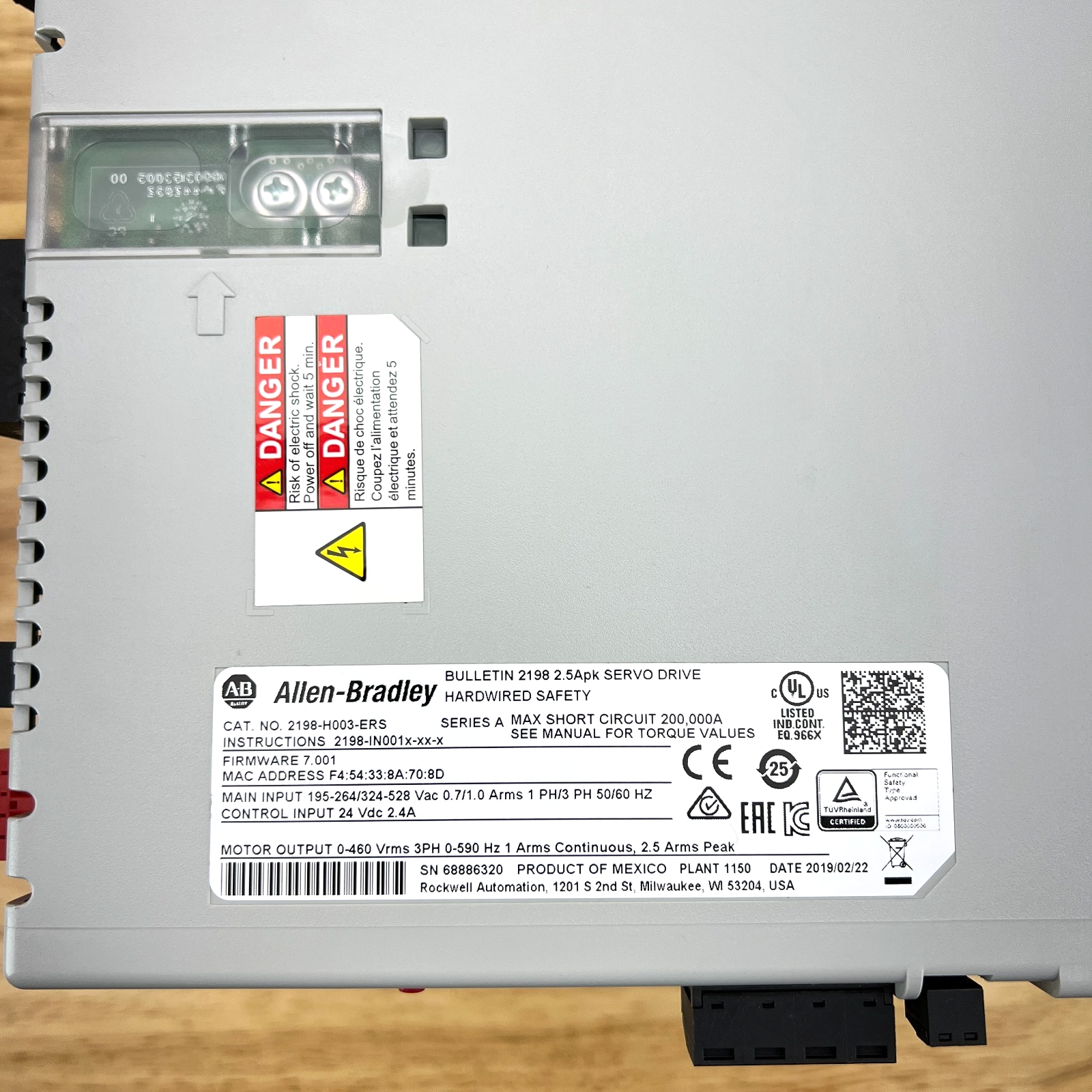 Allen-Bradley Kinetix 5500 Servo Drive Module 2.5A 240V/480V 2198-H003-ERS - Image 9