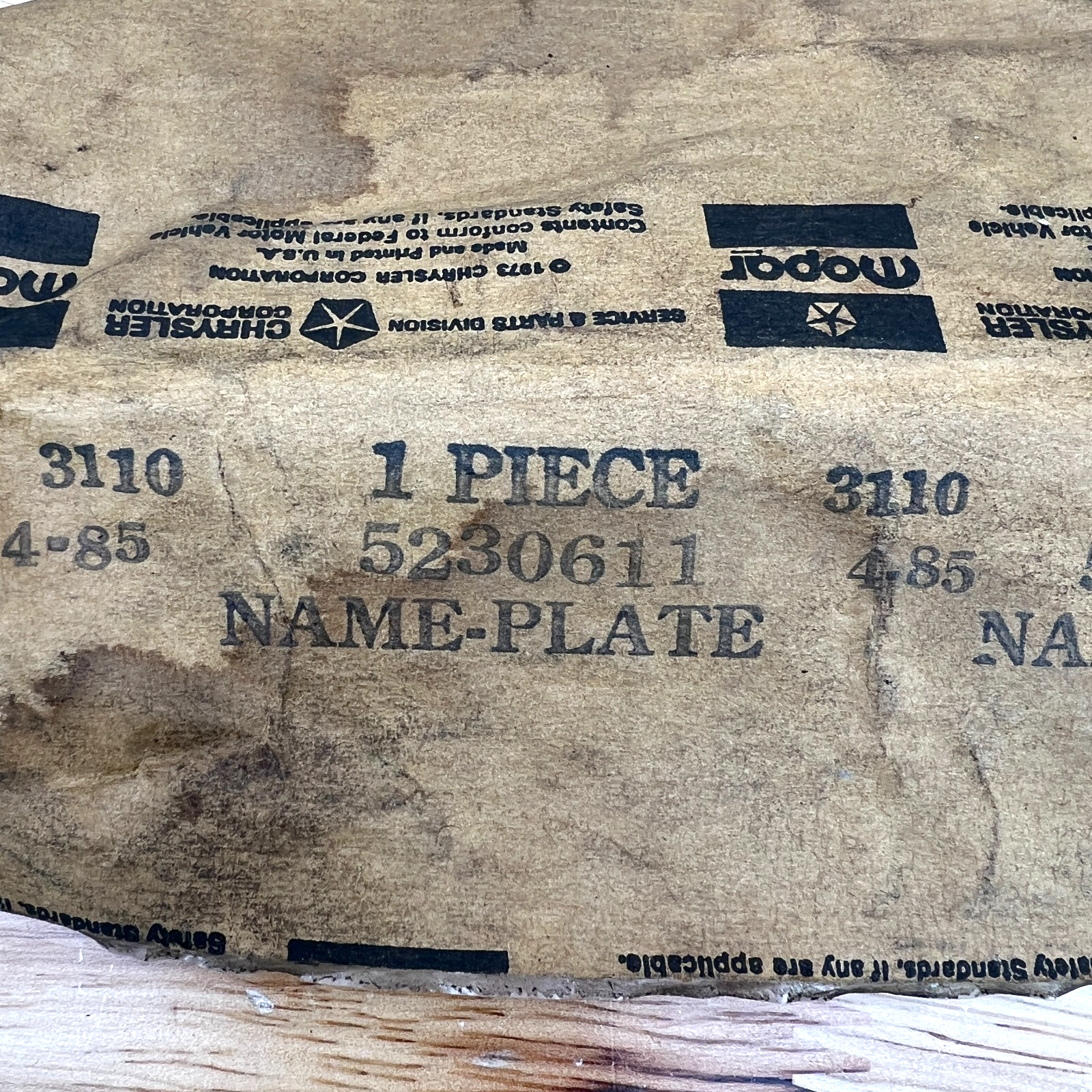 NOS Horizon Liftgate / Fender Nameplate Emblem 1978-80 Plymouth Horizon 5230611 - Image 12