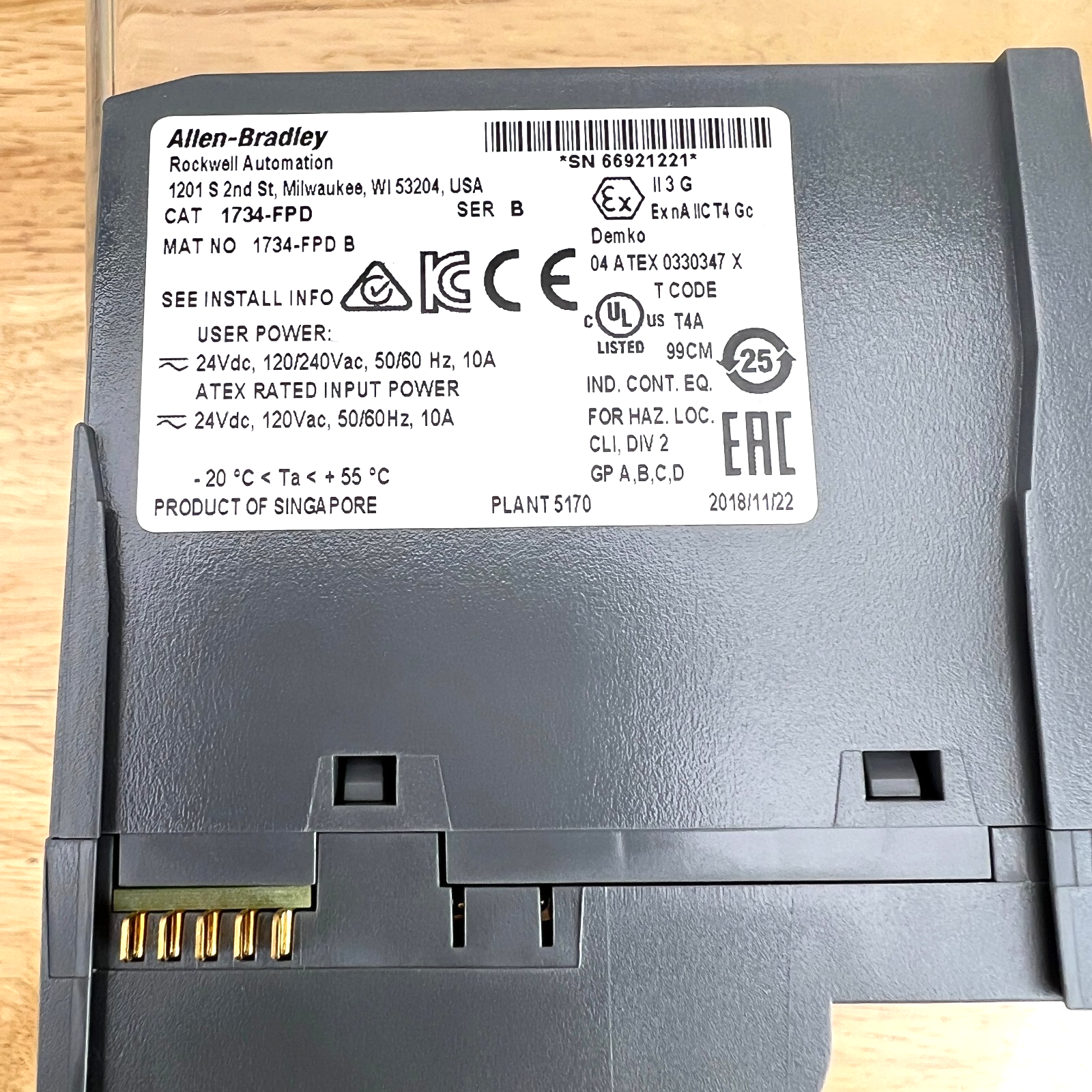 Allen-Bradley Point I/O Field Potential Distributor Module  1734-FPD Series B - Image 7