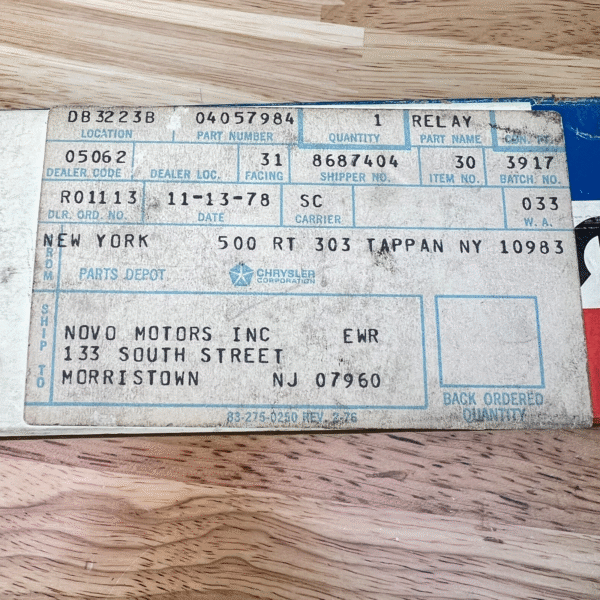 NOS Heated Rear Window Relay 1984-89 Dodge Truck D150-D350 Van W150-W350 4057984 - Image 10
