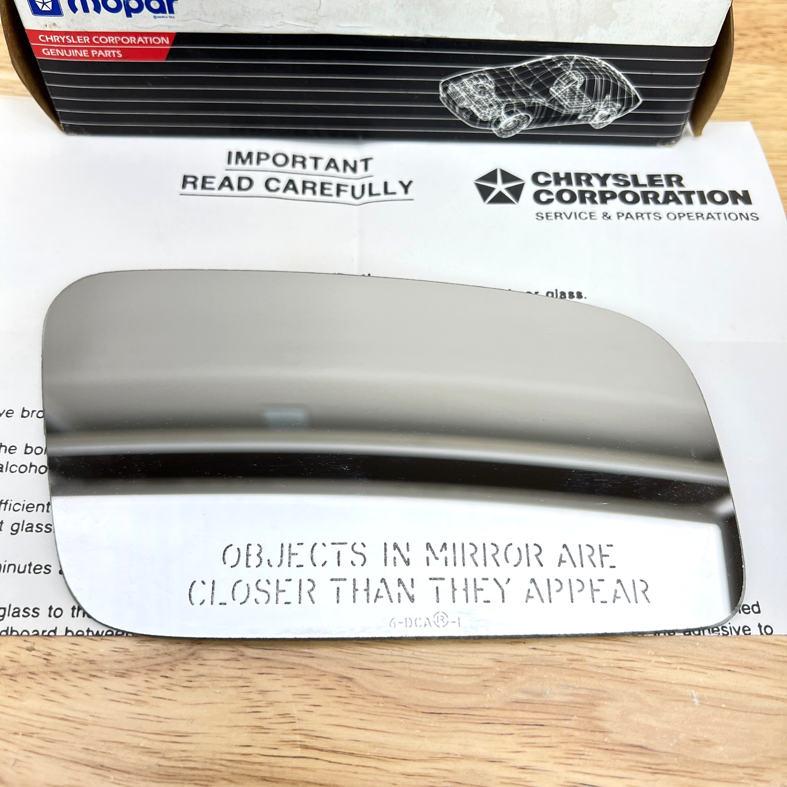 NOS Right Side View Mirror Glass 1991-1993 Chrysler Imperial New Yorker 4467206 - Image 3