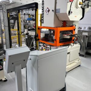 Sangiacomo T-50 C-Frame Flywheel Press with Varas SF-100 Automatic Strip Feeder